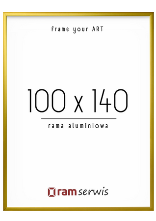 Złota rama aluminiowa 100x140
