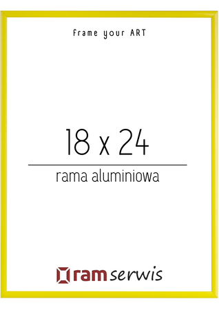 Żółta rama aluminiowa 18 x 24 cm