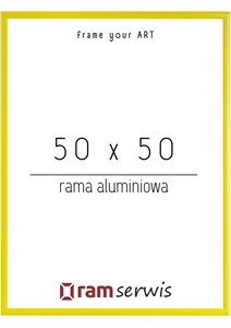 Żółta rama aluminiowa 50 x 50 cm