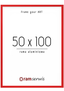 Czerwona rama aluminiowa 50x100