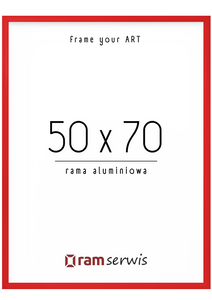 Czerwona rama aluminiowa 50x70