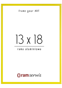 Żółta rama aluminiowa 13x18cm