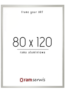 Srebrna rama aluminiowa 80x120