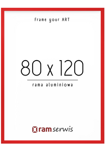 Czerwona rama aluminiowa 80x120