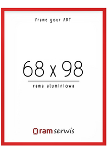 Czerwona rama aluminiowa 68x98