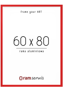Czerwona rama aluminiowa 60x80